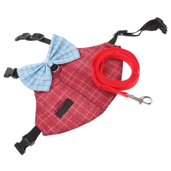 OUNONA 1Set Gentle Red Rabbit Harness and Leash Set Featuring Adjustable Chest Strap and Breathable Material