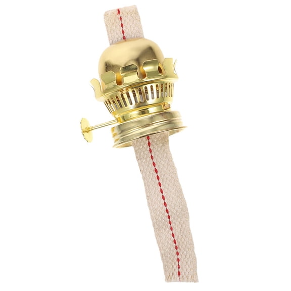 OUNONA 1Set Golden Kerosen Lamp Burner Replacement with Wick for Classic Oil Lamp Lighting