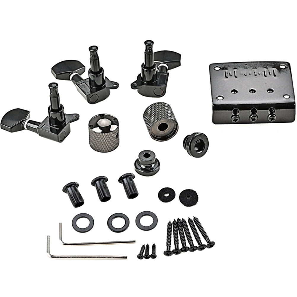 OUNONA 1Set Guitar Luthier Accessory Kit for 3 String Guitars with Metal Control Knob and Strap Locks