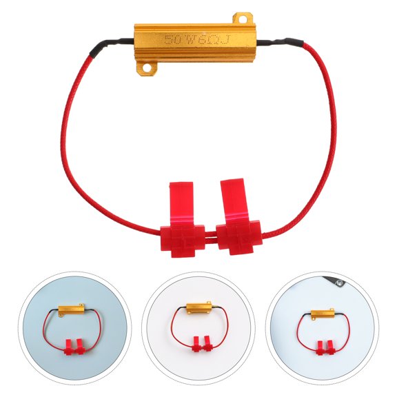 OUNONA High Power Aluminum Case Resistor Set for Car Signal Light Bulbs and Brake Light Applications