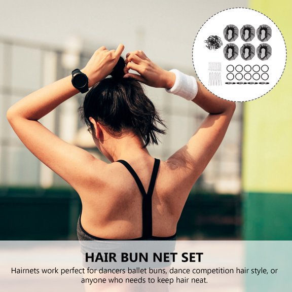 OUNONA 1Set Invisible Hair Net Set Black Elastic Mesh Breathable Hair Bun Accessories for Secure Hold