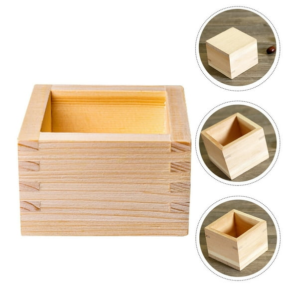 Tineasur Traditional Wood Sake Cup Khaki Design for Wineglass