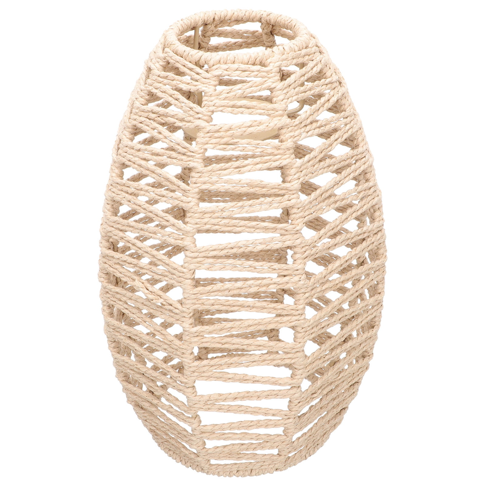 OUNONA Khaki Woven Lamp Cover for Pendant Lamp Shade Elegant Chandelier Light Accessory for Home Use