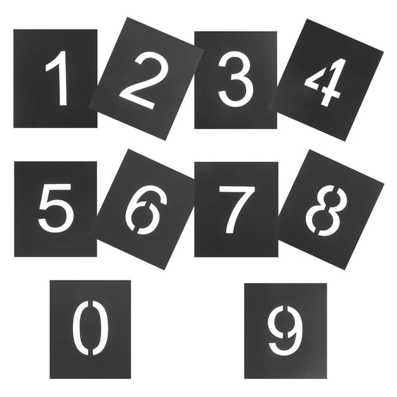 OUNONA 1Set Large Number Stencils Reusable Black Address Number Painting Templates for Home Use