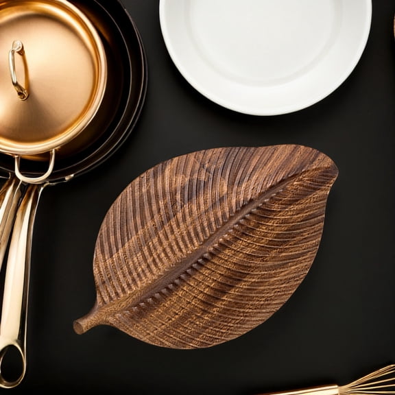 OUNONA 1Set Leaf Shaped Snack Serving Dish for Home Use with Synthetic Material