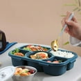 thumbnail image 1 of Tineasur 1Pc Navy Plastic Lunch Box with Five Compartments for Office Use, 1 of 8