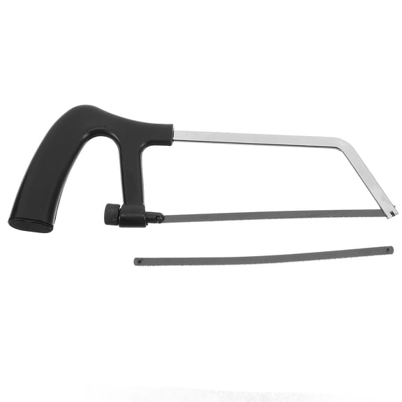 OUNONA Lightweight Black Wood Hacksaw Set with Replaceable Blades for Cutting Wood and Plastic Materials