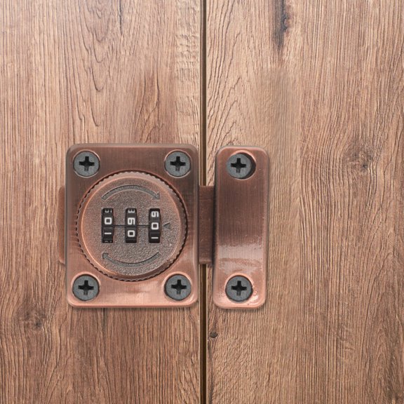 OUNONA 1Set Mechanical Combination Lock in Coffee Color Cabinet Lock for Door Drawer and Filing Cabinet