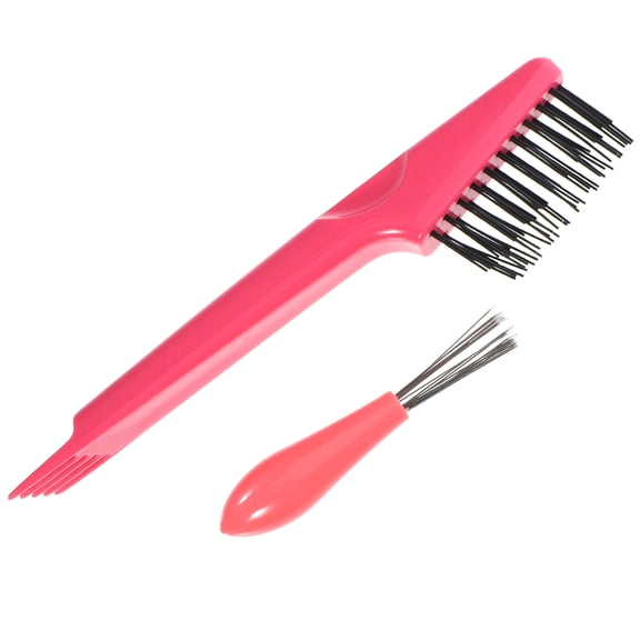 OUNONA Durable Pink Hairbrush Cleaning Tool for and Salon Use 1Set