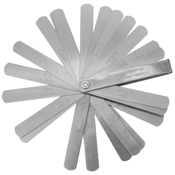 OUNONA 1Set Portable Plated Silver Stainless Steel Gap Width Measuring Tool with Metric and Imperial Etched Blades