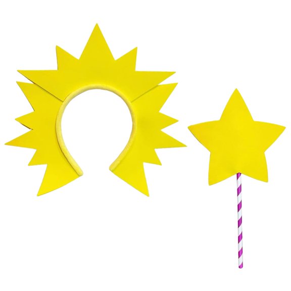 OUNONA 1Set Princess Star Wand and Comfortable Sun Hairband for Music Festival and Birthday Parties