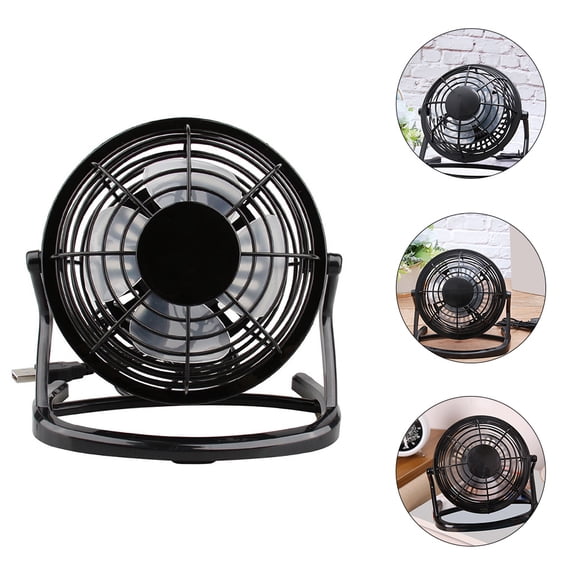 OUNONA 1Set Quiet Operation Mini Fan Square Black Ideal for Office and Study with Detachable Design