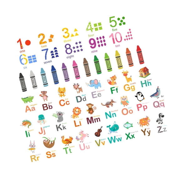 OUNONA PVC Alphabet Wall Decals for Childrens Bedrooms and Playrooms Decor