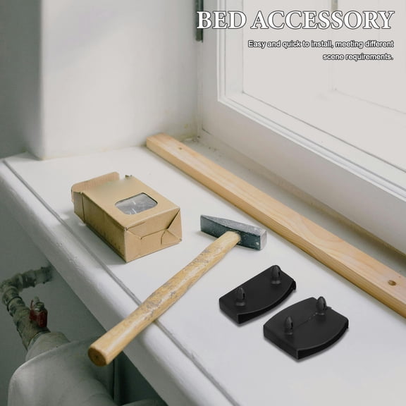 OUNONA Black Plastic Bed Slat End Caps, Easy to Install, Multi-Functional Protective Covers, 1 Set