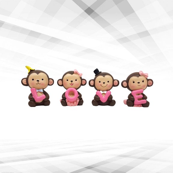 OUNONA Assorted Color Resin Crafts, Love Monkey Figurines, Attractive Home Decoration