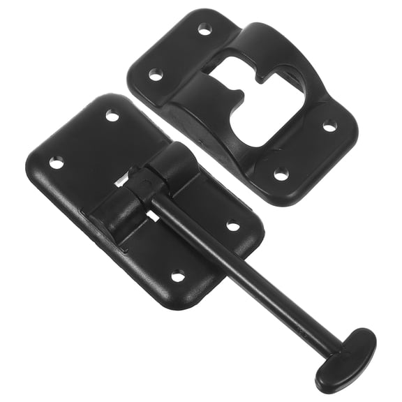 OUNONA 1Set Black Camper Cargo Hatch Door Catch Plastic Latch with Screws for Rv Entry Door