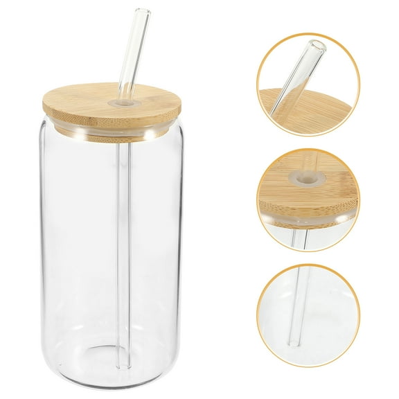 NIYANGLE Drinking Cup With Lid Juice Cup Glass 1Pack