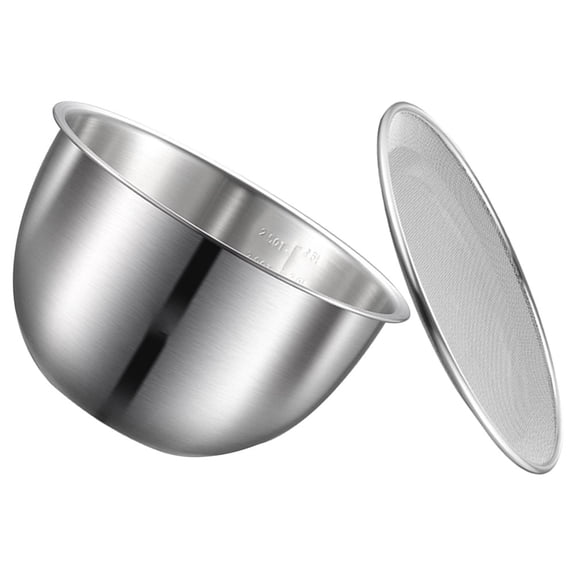 OUNONA 1Set Stainless Steel Household Mixing Bowl and Vegetable Strainer Set