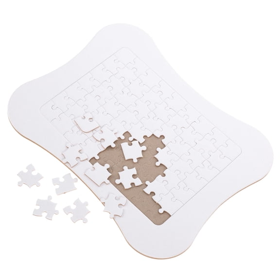 OUNONA 1Set Sublimation Blank Puzzle White Paper Jigsaw Pieces for Party Games Classroom Use