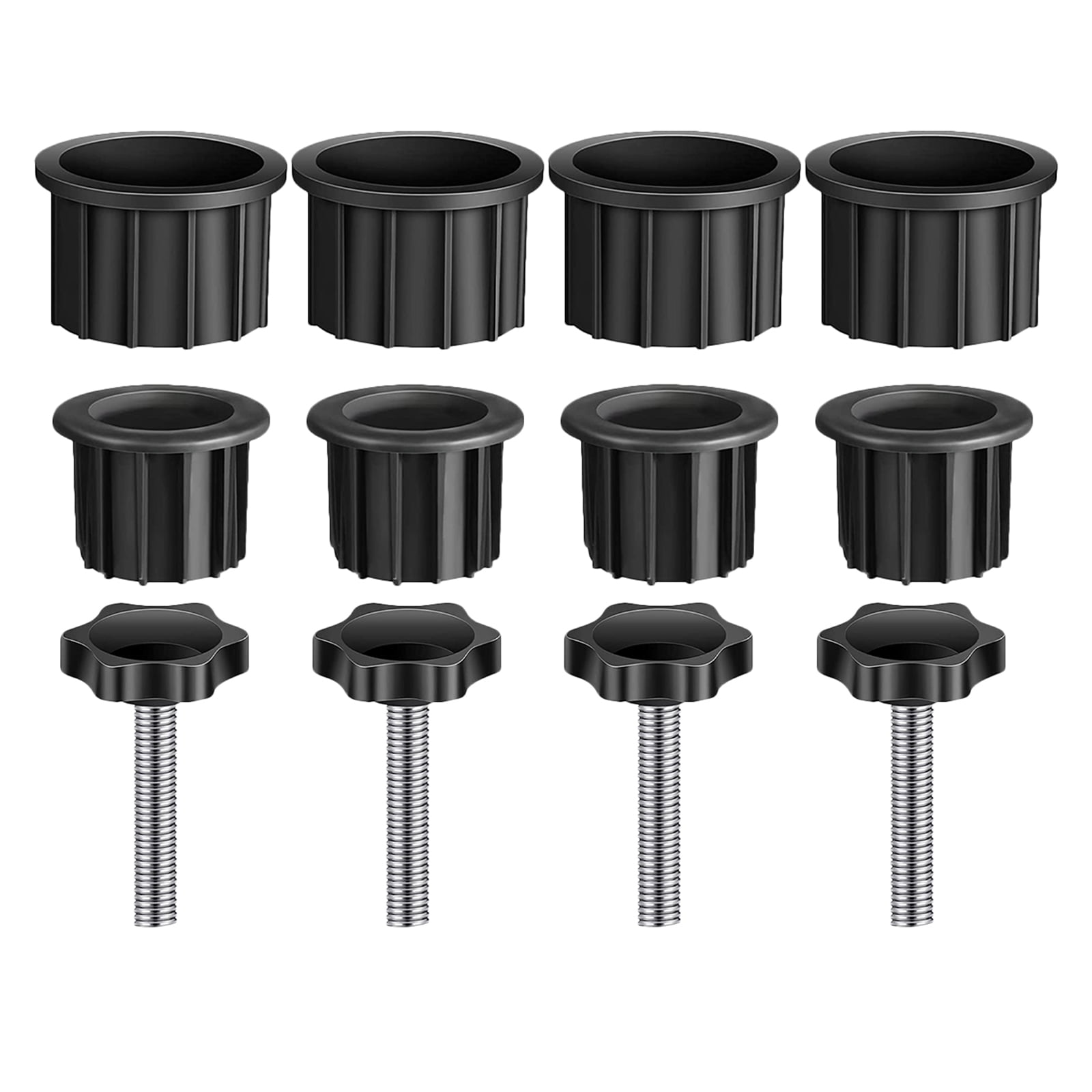 OUNONA Black Plastic Umbrella Hole Cap with Fixing Screws, 1 Set for Outdoor Stability and Secure Installation