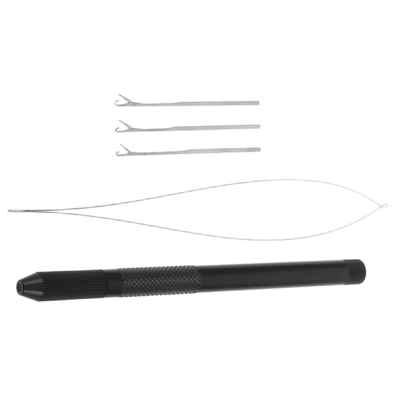 OUNONA 1Set Versatile Hair Crochet Hook with Aluminum Handle Bead Looper Tool for Hair Extension and Dreadlocks