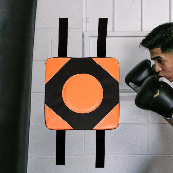 OUNONA 1Set Wall Boxing Pad Orange Punching Cushion with Easy Sticky Strap Installation