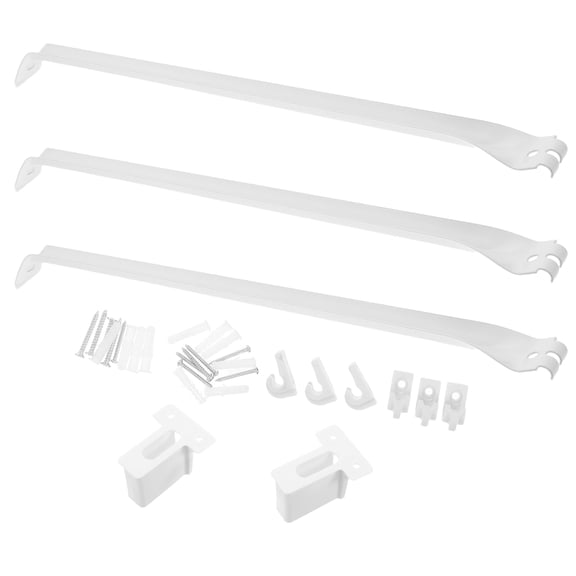 OUNONA 1Set White Metal Wire Shelving Support Brackets with Cable Management for DIY Use
