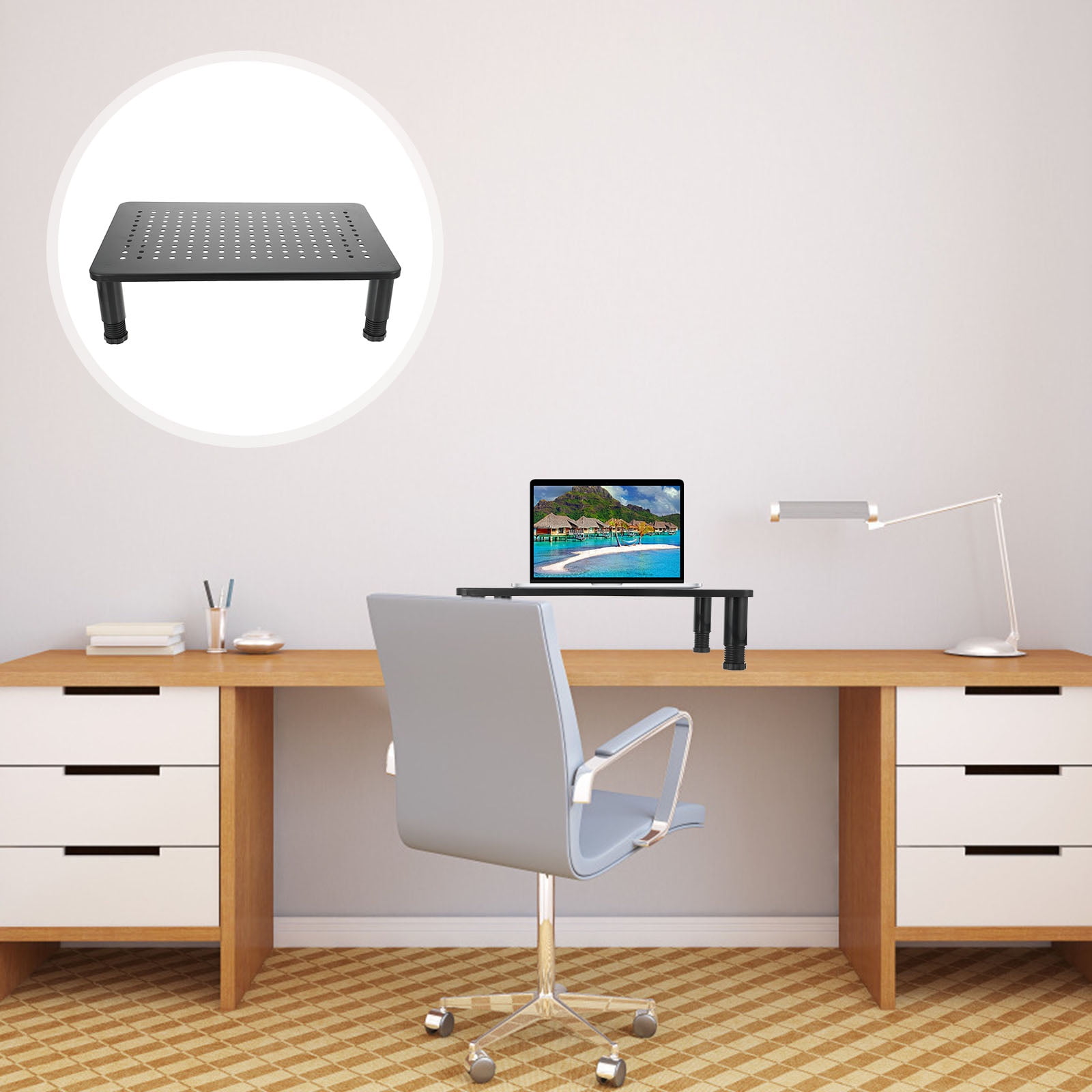 OUNONA 1pc Computer Monitor Laptop Riser Desktop Organizer Space Saver ...