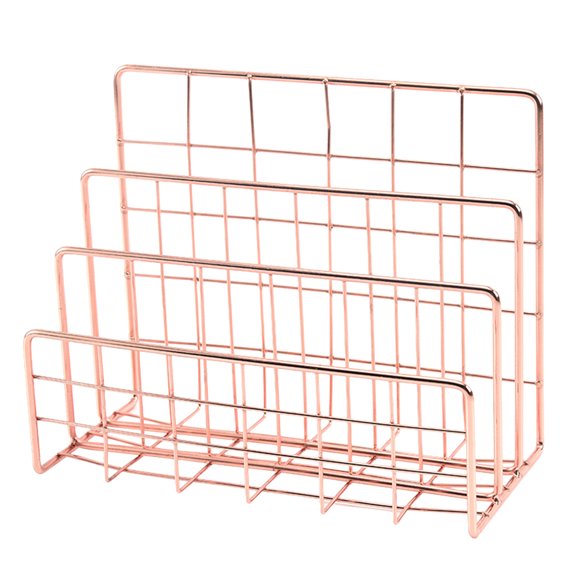 OUNONA 1pc Desktop File Document Letter Iron Organizer Rack Office Tabletop Organizer