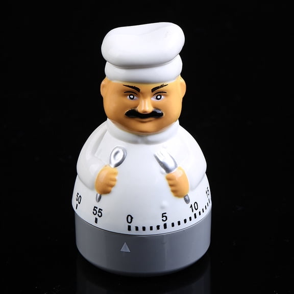 OUNONA 1pc Kitchen Timers Cartoon Chef Shape Plastic Timer Baking Tools