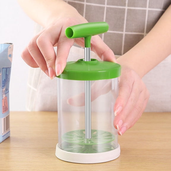 OUNONA Green Manual Milk Frother Handheld for Blending ABS and Silicone Heat Resistant 4060 Seconds