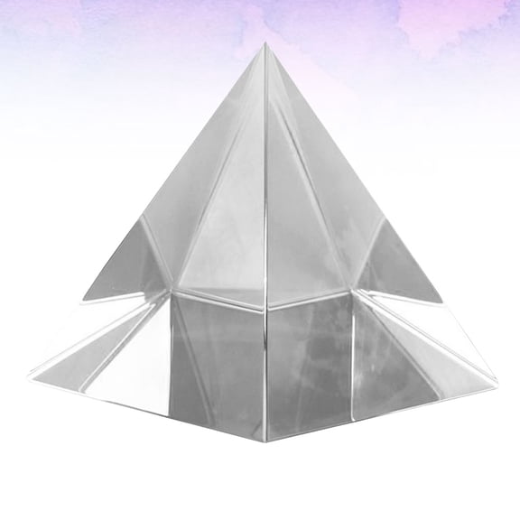OUNONA 1pc Pyramid Crystal Glass Optical Glass Triangular Desktop Adornment for Friends (50x50mm Transparent)