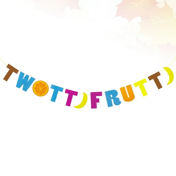 OUNONA 1pc TWOTTL FRUTTL Shape Adorable Birthday Garland Banner for Kids Birthday Party Decoration (Assorted Color)
