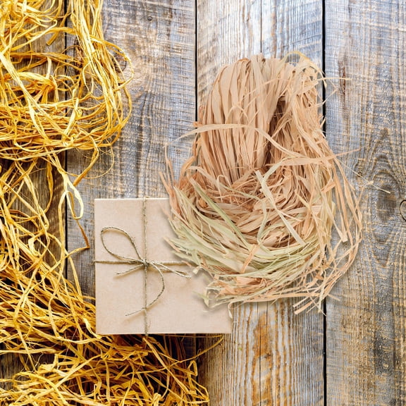 OUNONA Beige Raffia String, Flexible Craft Material for Bouquets, Wreaths, Holiday Decorations, Floral Arrangements and Home Decor