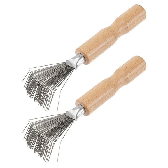 OUNONA  2 PCS Hair Tinsel Brush Hairbrush Base Cleaner Cleaning Accessory