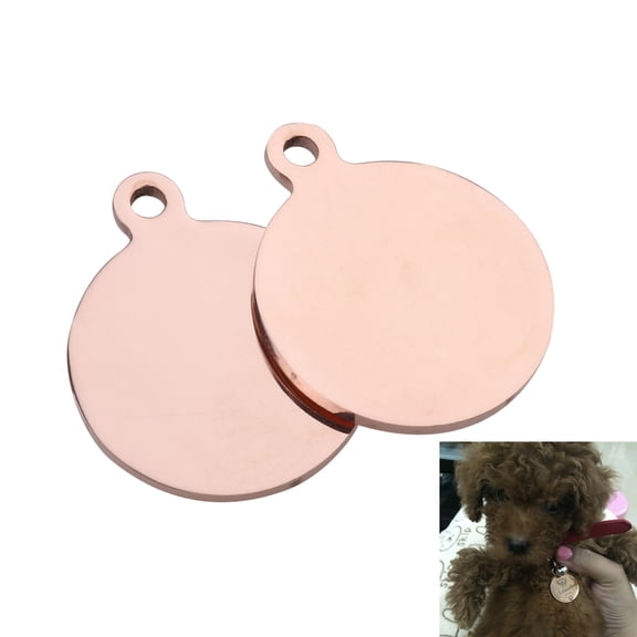 OUNONA 2-Pack 25mm Rose Pet ID Tags for Dogs and Cats, Identification Tags for Pets