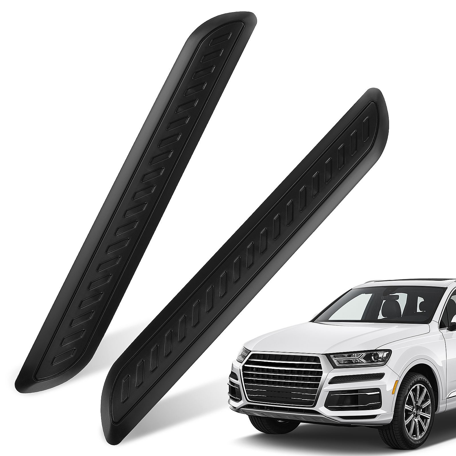 OUNONA 2-Pack Car Bumper Protector Guards with Black Carbon Fiber