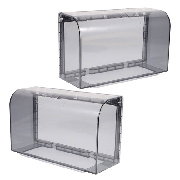 OUNONA 2 Pack Grey Waterproof Double Socket Cover Adhesive PS Material for Home Use Durable SplashProof Protection