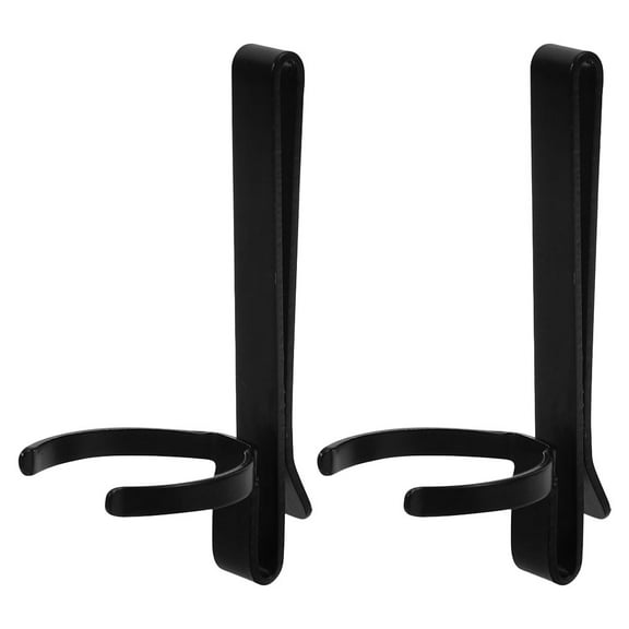 OUNONA 2Pcs Metal Flashlight Belt Holder Clip Multifunctional Pen Light Attachment Black