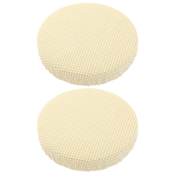 OUNONA 2-Pack Round Stool Covers, Elastic Stretchy Fabric Chair Seat Covers, Washable and