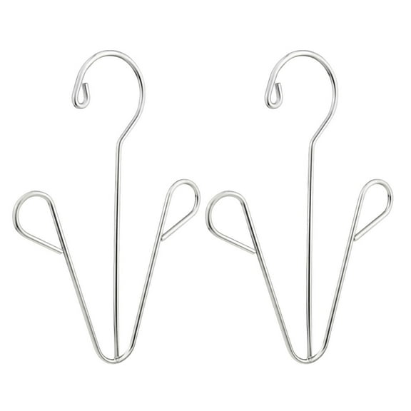 OUNONA 2-Pack Stainless Steel Shoe Drying Rack with Hanger Hooks, Household Hanging Shoe Organizer Shelf for Closet