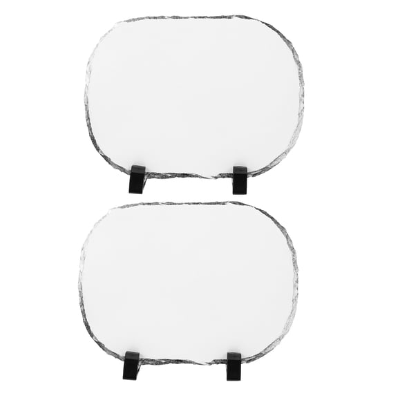 OUNONA 2-Pack Sublimation Heat Transfer Stone Photo Frame Blanks, Natural Rock Picture Frame Decor for Unique Photo