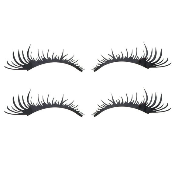 OUNONA 2 Pairs Black Eyelashes and Eyebrow Car Headlight Stickers, Vinyl Body Decals, Door Scratch , Car Decoration Graphics