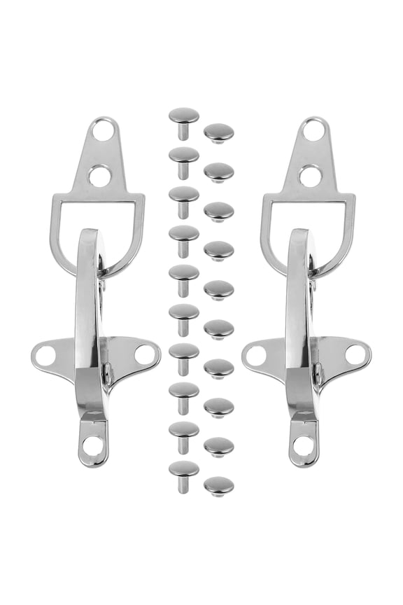 2 Pairs of Decorative Buckles Closure Clasps for Clothing Accessories Silver Zinc Alloy Connector