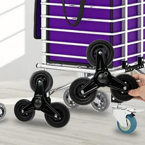 OUNONA 2 Pairs of Stair Climbing Cart Wheels Iron Cart Wheels Luggage Cart Wheels Shopping Cart Casters