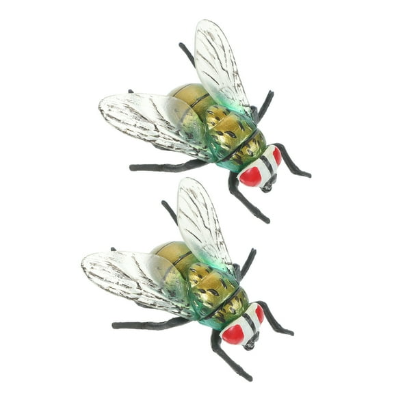 OUNONA 2 Pc Realistic Large Fake Fly Prank Insect Toys Simulation Model