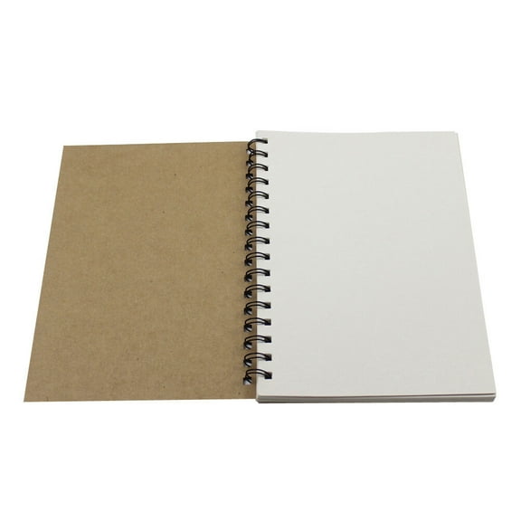 OUNONA 2-Pack A5 Spiral with College Ruled Pages, Small Portable Notebooks for Drawing and Note Taking