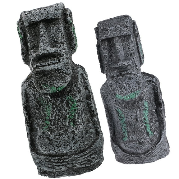 OUNONA  2 Pcs Aquarium LED Light Roman Portrait Ornaments Lightweight Statue Compact