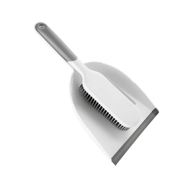 OUNONA 2 Pcs Cleaning Brush Set Broom Dustpan for Bed Dust Removal White Grey