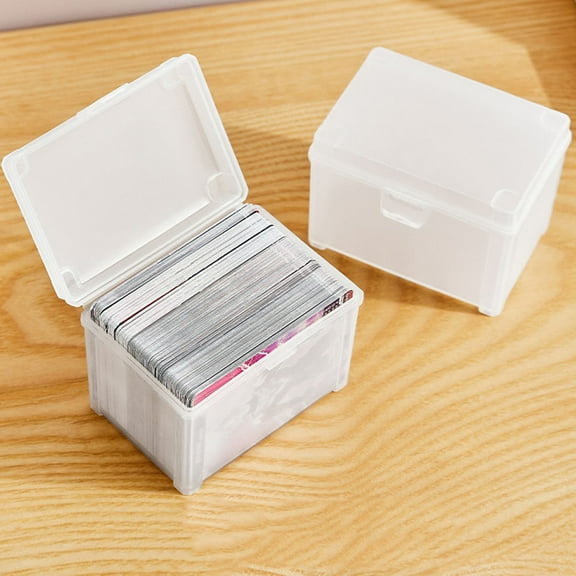 OUNONA 2 Pcs Business Card Storage Box Desk Parts Stackable Cards Office